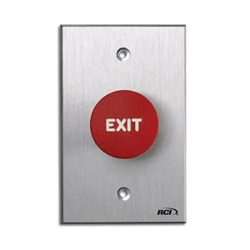 RCI 918 Tamper-Resistant Exit Push Button with Momentary Switch Mode, Brushed Anodized Aluminum