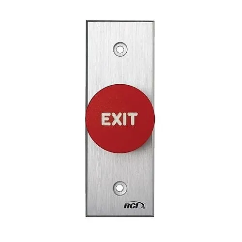 RCI 918NREMO28 Narrow Momentary Exit Push Button, Red