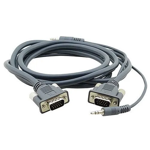 Kramer 92-7301015 C-MGMA/MGMA-15 15-Pin HD (M) to 15-Pin HD (M) and 3.5mm Stereo Audio Micro VGA Cable, 15' (4.50m)