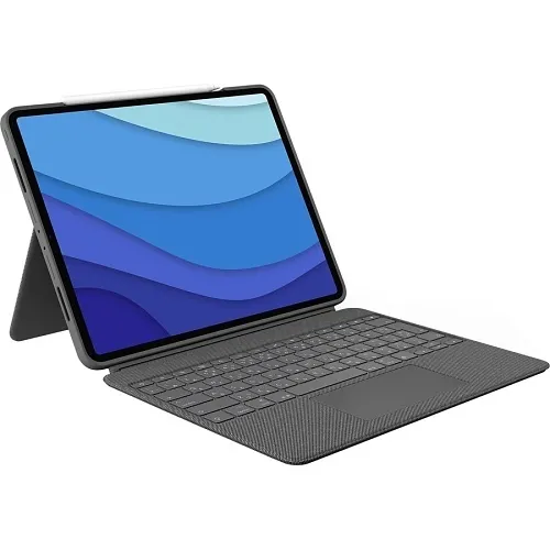 Logitech 920-010097 Combo Touch for iPad Pro 12.9" Backlit Detachable Keyboard Case with Trackpad, Oxford Grey