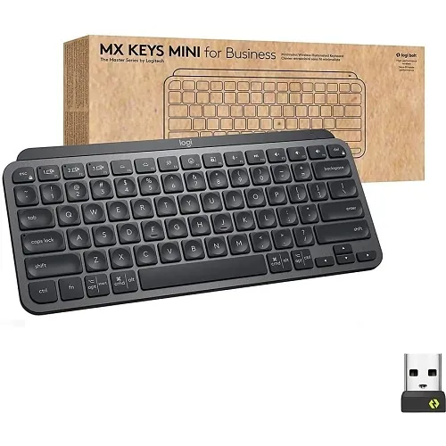 Logitech 920-010594 The Master Series MX Keys Mini for Business Advanced Wireless Illuminated Keyboard, Graphite English