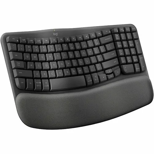 Logitech 920-012058 Wireless Ergonomic Keyboard with Cushioned Palm Rest, Logi Bolt, Graphite