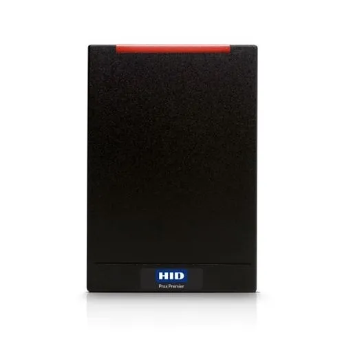 HID 920PXNNEK20000 Prox Premier R40 Contactless Smartcard Reader Wall Switch with Pigtail Connection, Standard and Mobile-Ready, HID Prox, Wiegand, Revision E, Black