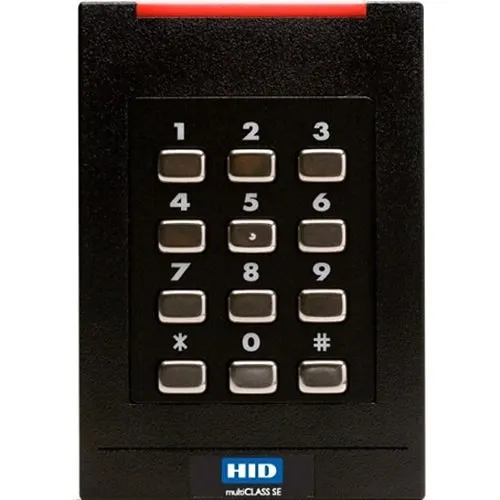 HID 921PHPNEK000UE pivCLASS SE RPK40-H Smart Keypad Reader, 125 kHz HID Prox, AWID and EM4102, 13.56 MHz Contactless PKI-Based FIPS 201, RS485 HDX OSDP, Pigtail, Standard v1, FIPS 200-BIT, Black