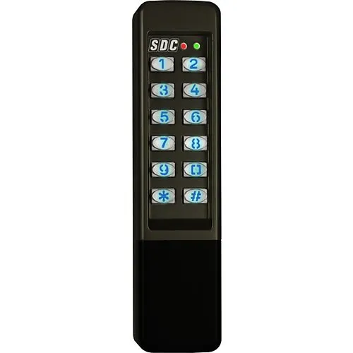 SDC 923 EntryCheck 923 Series Narrow Indoor/Outdoor Stand Alone Digital Keypad, 500 Users, 12/24V AC/DC