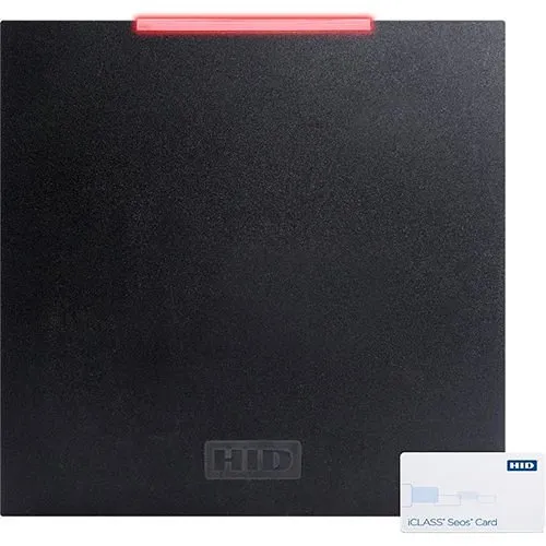HID 940NTNTEK00029 iCLASS SE R90 Reader with Extended Read Range, Maximum Compatibility, Wiegand, Terminal Strip, Standard v1, LED Red, Flash Off, CSN 26-BIT with Default FC, Black