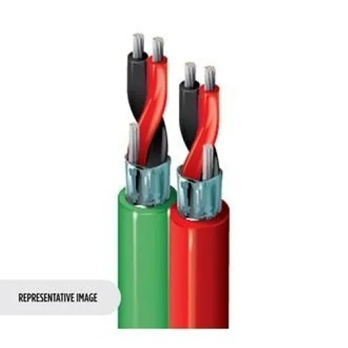 Belden 9451D J77U1000 Line Level Audio Cable, 2 Parallel Pair 22 AWG (7 x 30) Tinned Copper, PP Insulation, Overall Beldfoil Shield, PVC Jacket, CMR, Black & Red Pair, Unreel, 1000'