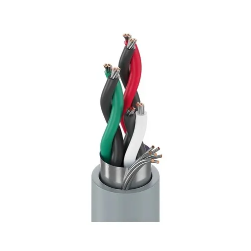 Belden 9503 060500 3-Pair 24 AWG RS-232 Cable, Semi-Rigid PVC Insulation, Foil Shield, PVC Jacket, Chrome, 500'