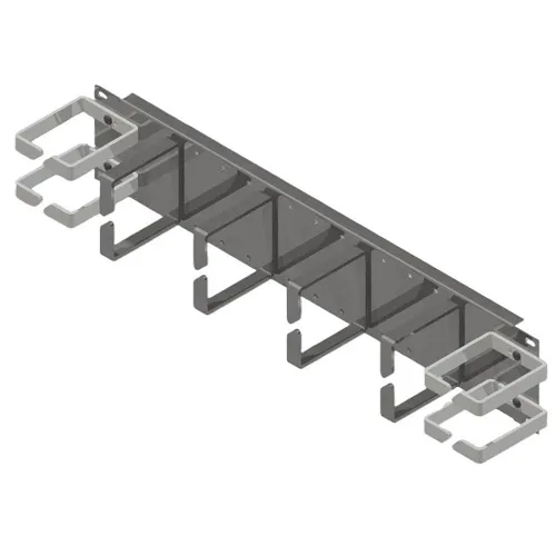 Belden 9511-1902 Horizontal Ring Style Cable Manager with Saddle Rings, Black