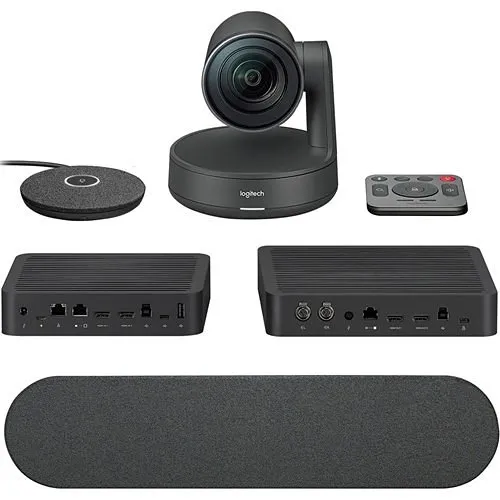 Logitech Rally Premium PTZ Camera with Ultra HD Imaging System, Automatic Camera Control, Speakers, Mic Pod Set