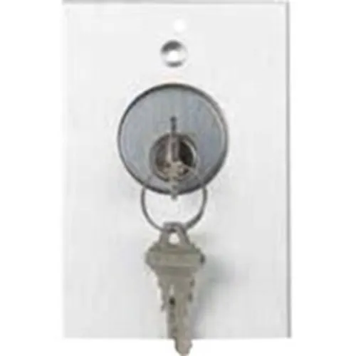RCI 960 Tamper-Resistant Key Switch, DPDT, Momentary, Brushed Anodized Aluminum