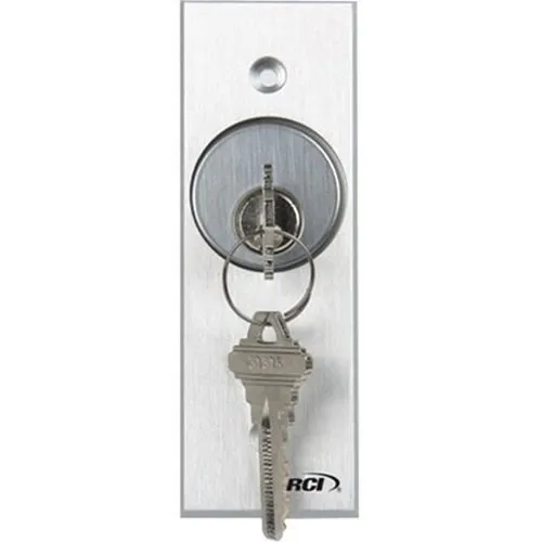 RCI 960 Tamper-Resistant Key Switch, Maintained, Brushed Anodized Aluminum
