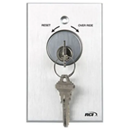 RCI 960 Tamper-Resistant Key Switch with LED, Momentary, Brushed Anodized Aluminum