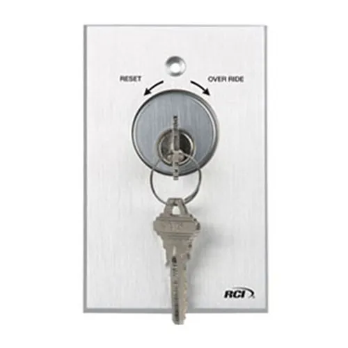 RCI 960 Tamper-Resistant Key Switch, Momentary, Momentary, Brushed Anodized Aluminum