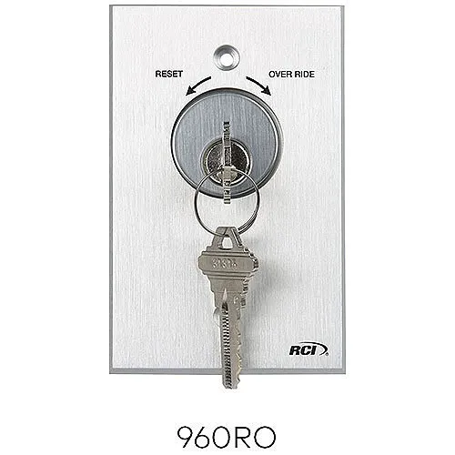 RCI 960RO Tamper-Resistant Key Switch with Reset and Override, Momentary, Maintained
