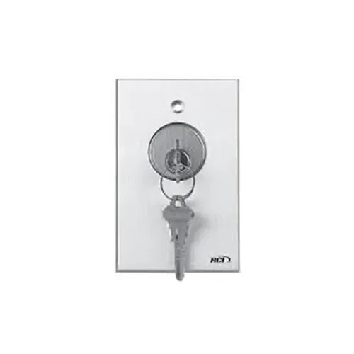 RCI 960 Tamper-Resistant Key Switch, Time-Delay, Brushed Anodized Aluminum