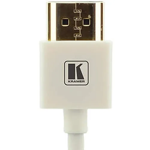 Kramer C-HM/HM/PICO/WH-10 Ultra Slim Flexible High-Speed HDMI Cable with Ethernet, 10' (3m), White