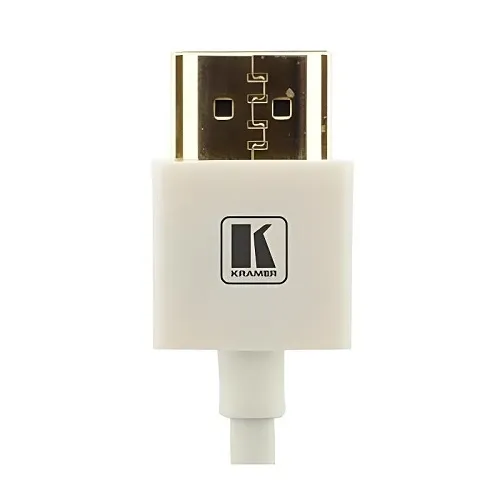Kramer C-HM/HM/PICO/WH-3 Ultra Slim Flexible High-Speed HDMI Cable with Ethernet, 4K at 60 Hz (4:4:4), 0.90m (3'), White