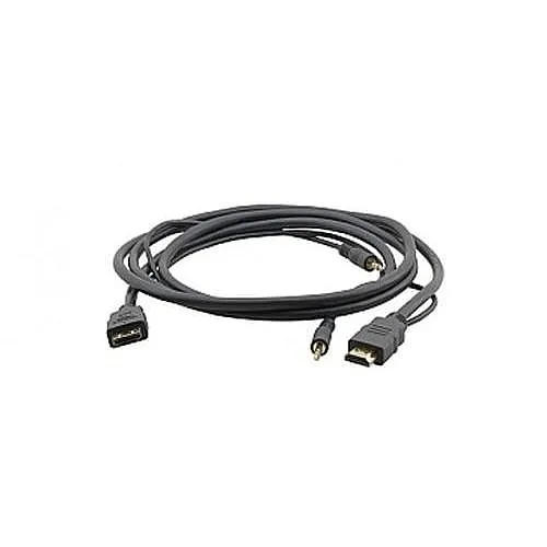 Kramer C-MHMA/MHMA Flexible High-Speed HDMI Cable with Ethernet and 3.5mm Stereo Audio, 10', Gray