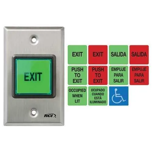 RCI 972 All-In-One Illuminated Push Button, Momentary, Includes English and Spanish