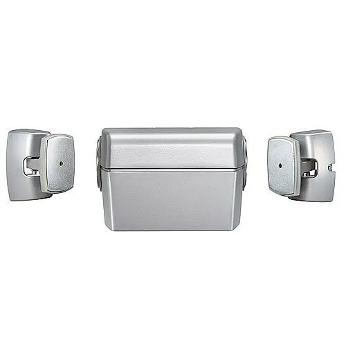 Norton Rixson 981M Tri-Volt Electromagnetic Door Holder/Release for Back-to-Back Doors, Floor Mount, Sprayed Aluminum