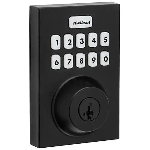 Kwikset HC620 CNT Home Connect 620 Contemporary Keypad Connected Smart Lock with Z-Wave Technology, Matte Black
