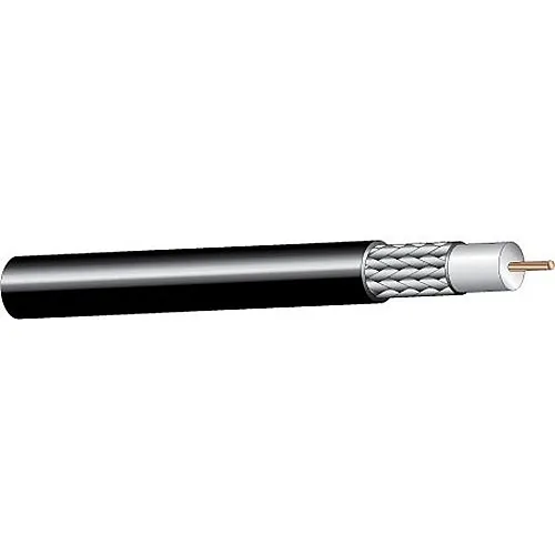 West Penn 98G8BK1000 10/1 50 ohms Cable, Riser, Solid, PVC, 1000', Black