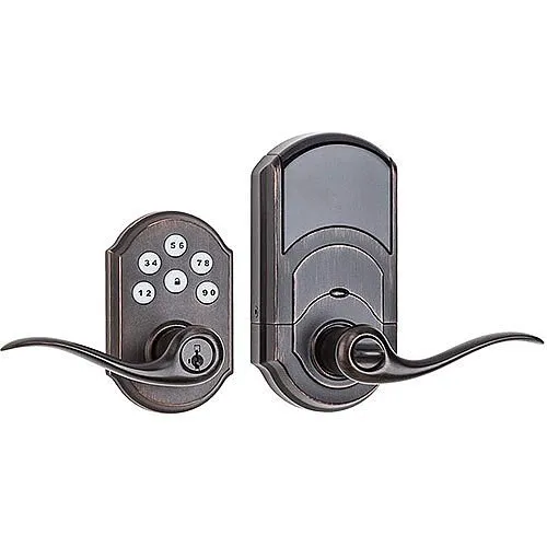 Kwikset 912TNL TRL SmartCode Electronic Door Lever with Z-Wave, Venetian Bronze