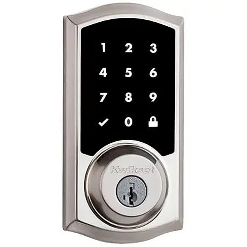 Kwikset 916 TRL SmartCode Touchscreen Traditional Electronic Deadbolt featuring SmartKey Security and Z-Wave Technology, Satin Nickel