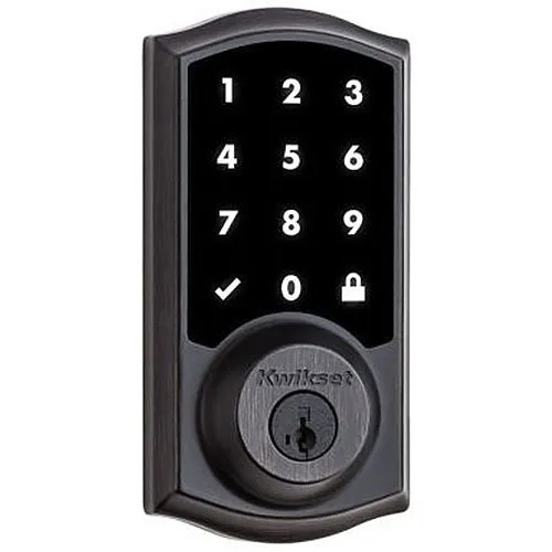 Kwikset 916 TRL SmartCode Touchscreen Traditional Electronic Deadbolt featuring SmartKey Security and Z-Wave Technology, Venetian Bronze