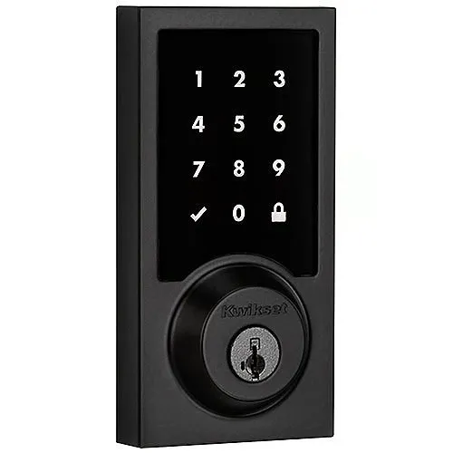 Kwikset 916 CNT SmartCode Contemporary Electronic Deadbolt with Z-Wave Technology, Matte Black