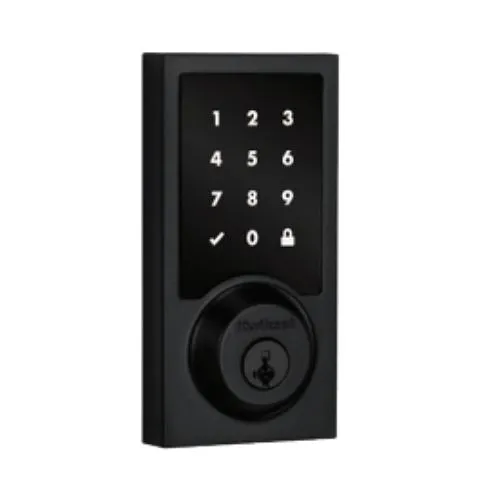 Kwikset 99180-006 Home Connect 918 Z-Wave LR Smart Lock, Contemporary Style, Matte Black
