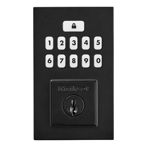 Kwikset 992600-006 SmartCode 260 Series Contemporary Electronic Deadbolt with SmartKey and Keypad, Matte Black