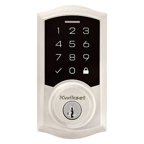 Kwikset 992700-002 SmartCode 270 Series Touchpad Traditional Electronic Deadbolt with SmartKey and Keypad, Satin Nickel
