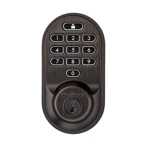 Kwikset 99380-003 Halo Keypad Matte Smart Wi-Fi and Keypad Electronic Deadbolt Lock with SmartKey Security, Black