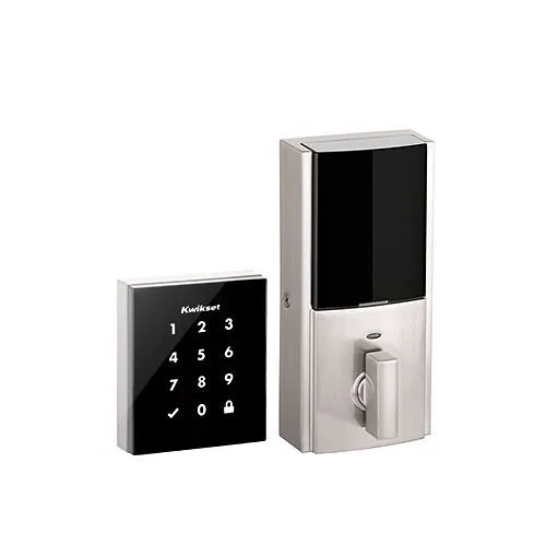 Kwikset 954 OBN Obsidian Keywayless Electronic Touchscreen Smart Deadbolt with Z-Wave Technology, Satin Nickel