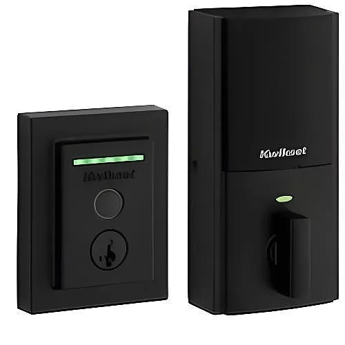 Kwikset 99590-004 Halo Touch Contemporary Fingerprint Wi-Fi Enabled Smart Lock, Matte Black
