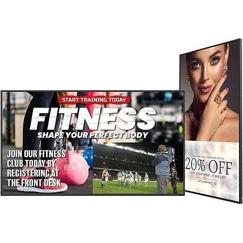 Planar URP65 65" 4K Edge-Lit LED Landscape/Portrait Display with 4-HDMI Inputs and VGA, 500 nits