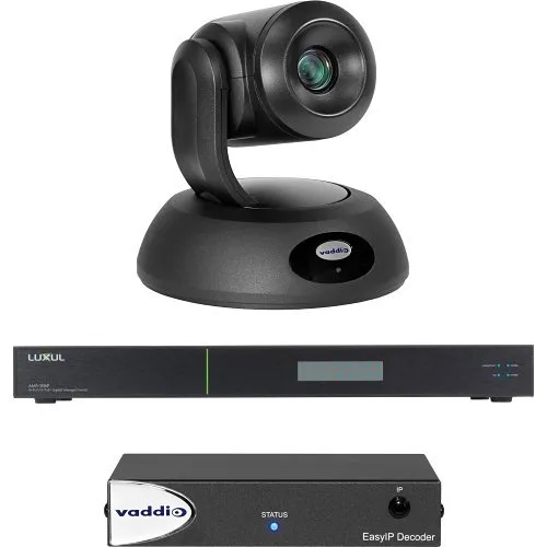 Vaddio EasyIP 20 Base Kit, (1) Professional IP PTZ Camera, (1) Decoder, (1) Network Switch, Black (999-30232-000)
