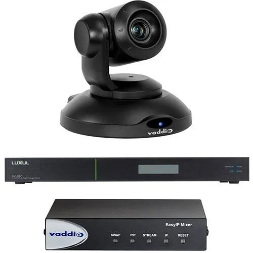Vaddio 999-60321-000 EasyIP 10 Video Conferencing Mixer Kit with IP PTZ Camera, Black
