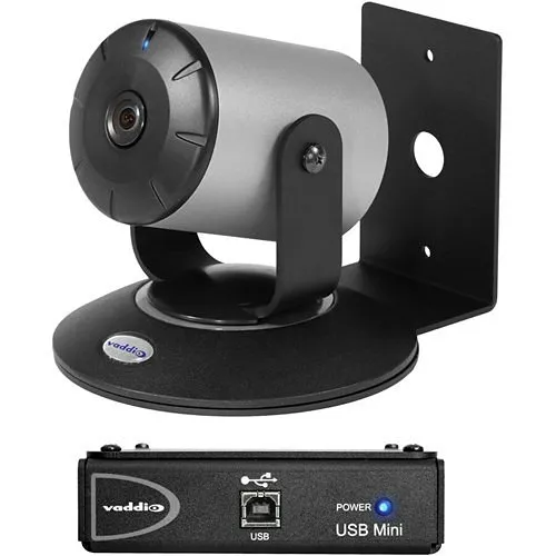 Vaddio WideSHOT 2.1 MP Qmini System Series Video Conferencing Camera, 2.0 USB, Silver-Black (999-6911-300)
