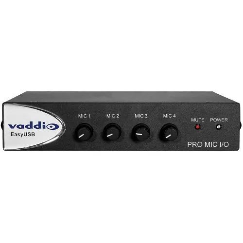 Vaddio EasyUSB PRO MIC I/O Series Channel Professional Microphone Input Device with Built-in Acoustical Echo Cancelation, Black (999-8520-000)