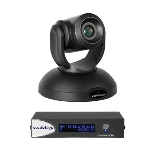 Vaddio 999-9952-100 RoboSHOT 40 UHD OneLINK Video Conferencing HDMI Bridge System, Includes PTZ Camera, Black