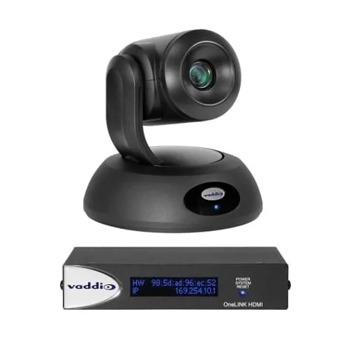 Vaddio 999-99630-100 RoboSHOT 30E HDBT OneLINK HDMI Video Conferencing System, Includes PTZ Camera and HDMI Receiver, Black