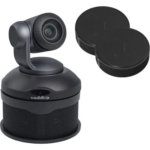 Vaddio 999-99950-400B ConferenceSHOT AV Video Conferencing Camera Kit, PTZ Camera and Microphone, Black