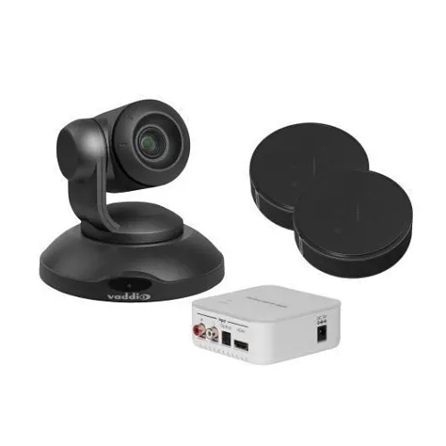 Vaddio 999-99950-600B ConferenceSHOT AV Conference Camera System, Includes PTZ Camera and Two TableMic Conferencing Microphone, Black