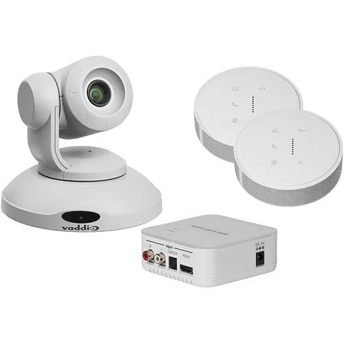Vaddio 999-99950-600W ConferenceSHOT AV HD Video Conferencing System, Includes PTZ Camera and Two TableMIC Microphones