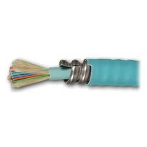 Siemon 9BC5P012G-T512A 12-Fiber Multimode OM4 Tight Buffered Fiber Optic Plenum Cable, Aluminum Armor