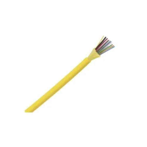 Siemon 9BC8P012G-E205A Indoor Fiber Optic Cable, 12-Fiber, Tight Buffered, Interlock Armored, OFCP, XGLO, Single-mode, OS1/OS2, 8.3/125, Yellow