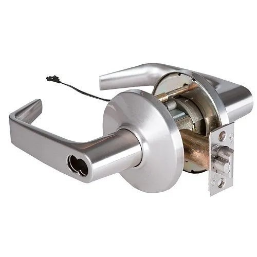 BEST 9KW37DEU15DS3626RQE 9KW Series Grade-1 24VD Electric Cylindrical Lock, Fail Secure, 15D Design, Satin Chrome